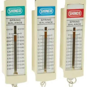 Three Shinco spring balances with hooks